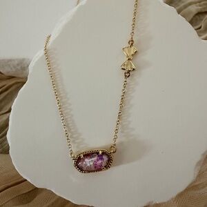 Kendra Scott Love Shack Fancy Bow Purple Gemstone Pendant